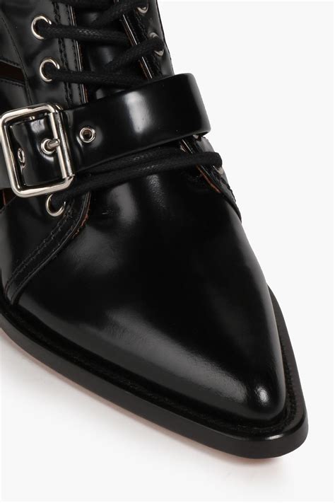 CHLOÉ Rylee cutout leather ankle boots 